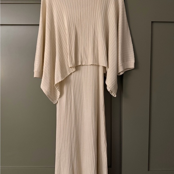 cream asymmetrical dress Cream Ruffle Midi Dress | Trendy Women's Dresses